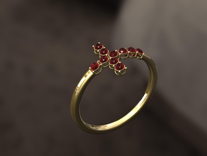 cruz anel de diamantes pingente jóias casamento luxo brilhando amor diamante ruby igreja holly da forma jóia ouro integryty deus sacre anéis 3d print model - Mito3D
