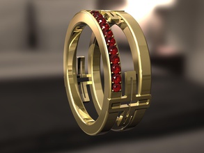 croce anello di diamanti gioielli tempo oro fashio fasion i anelli 3d print model - Mito3D