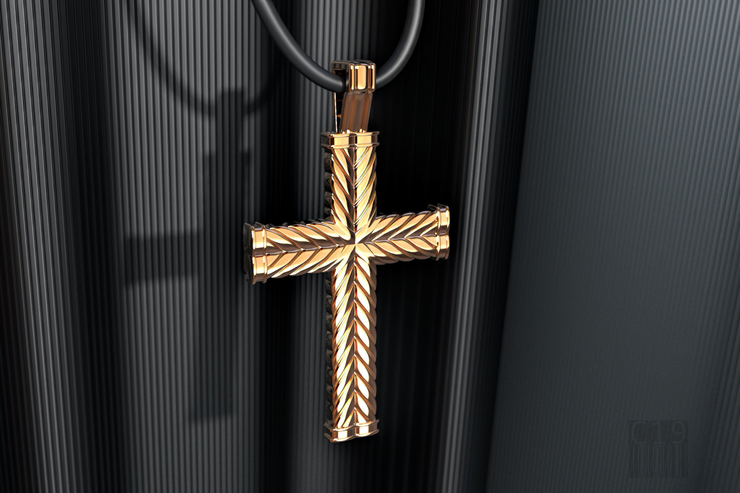 cross Seil Schmuck design Juwel golden Kreuz 3d stl obj Schnur Kabel drucken Mode Stil bedruckbar ist Wachs Silber - Anhänger 3D print model - Mito3D