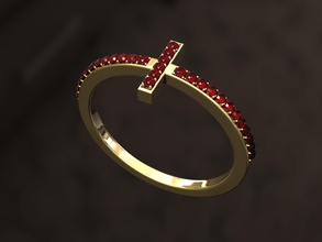 croce anello di rubino gioielli femminile simbolo religione chiesa grave cristo religiou oggetto delicato lucente fasion regalo donne cristiano ortodossa la cattedrale anelli 3d print model - Mito3D