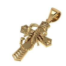 cross scorpion pendant scorpin jewelry silver jewellery necklace gold fashion beauty 3d art matrix pendants 3d print model - Mito3D