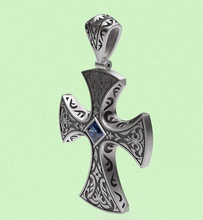cross scott kay pattern pendant necklace brutal religious fashion jewelry carvings woman man gold silver classic elegant gem gift maltese style faith pendants 3d print model - Mito3D