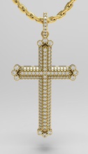 çapraz küçük taşlar karmaşık geri hıristiyanlık hıristiyan latince din kült yakut elmaslar döşemek sembol inanç lüks moda kolye broche madalya katolik ortodoks protestan latin takı 3d print model - Mito3D