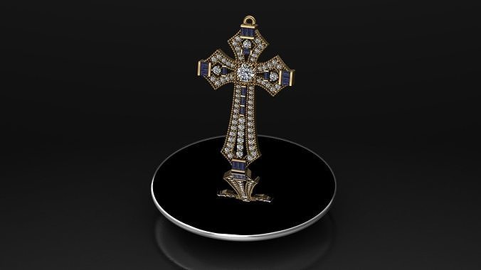 traverser calcul pendentif or bijoux luxe antique pendentifs ancien Collier conception argent platine art 3D print model - Mito3D