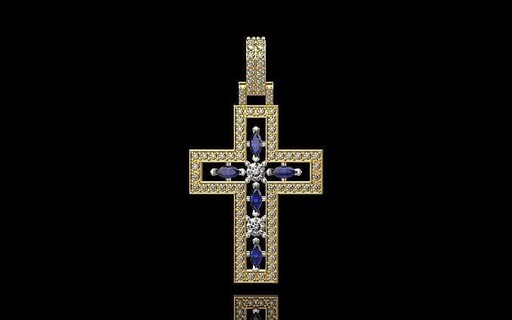 cross stones jewelry christian religion silver jewel gem jesu printable fashion beauty cathedral church religiou object pendants 3d print model - Mito3D