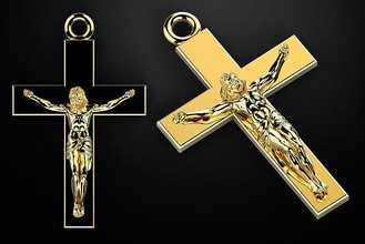 cross straight jesus jesu jewelry ring earrings men cufflinks gold silver crucifix embellishment a bracelet pendant christian religiou pendants 3d print model - Mito3D