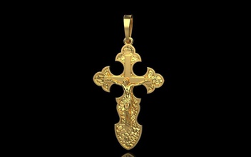 cross texture gold church jewelry pendants 3d print model - Mito3D