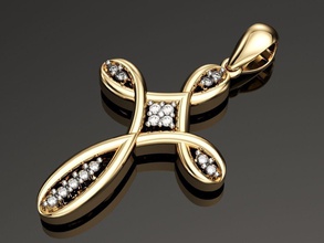 cross tiffany n12 jewelry pendant gold jesus pendants 3d print model - Mito3D