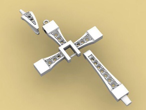 çapraz vin disel takı altın elmas pendats değerli kolye 3d print model - Mito3D