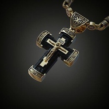 cross wood chain jewelry jewellery christian religion orthodox pendant gold silver jewel church christ jesu pendants religiou object lutheran cathedral link 3d print model - Mito3D