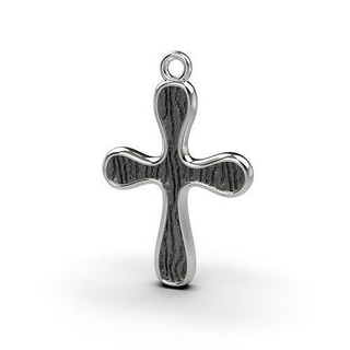 çapraz Odun doku Hıristiyan mücevher takı kolye fatura altın 3d print model - Mito3D