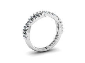 crossed eternity ring diamond golden silver jewelry rings 3d print model - Mito3D