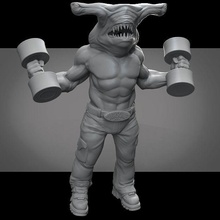 crossfit martillo tiburón hombre tiburones brutikong 80s juguetes urbano depredador calle arte esculturas 3d print model - Mito3D