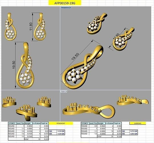 crossover design earring pendent set jewelry gold printable earrings pendant wedding jewellery fashion beauty engagement solitaire cross simple 14k 925 sterling silver white yellow rose necklace unique bridal antique diamond cad cam 3d files women pendants 3D print model - Mito3D