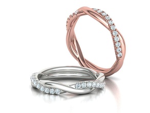 croisement diamant mariage bande imprimable 3dmodel bijoux mode bandes brillant anneaux etats unis canada l'europe france italie uk asie goujat uni états 3d print model - Mito3D