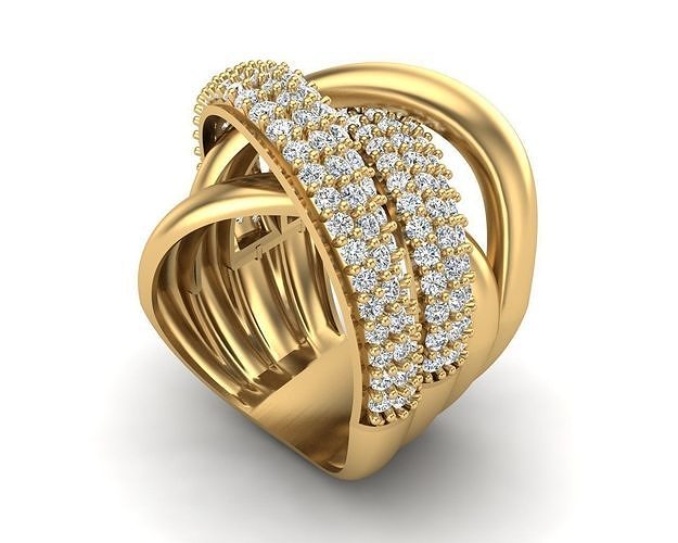 transversal anillo joyería joya oro diamante moda belleza brillante plata encendiendo blanco ligero libra esterlina anillos 3D print model - Mito3D