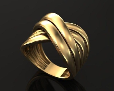 Transversal anillo joyería joya oro plata imprimible enganchar diamante Moda belleza brillante anillos afilado 3dprint 3d print model - Mito3D