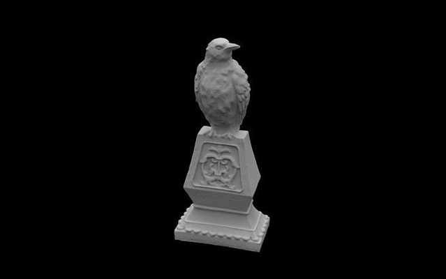 corbeau roche halloween oiseau effrayant cimetière tombe nature terrifiant champ pierre tombale horreur maison décor 3d print model - Mito3D