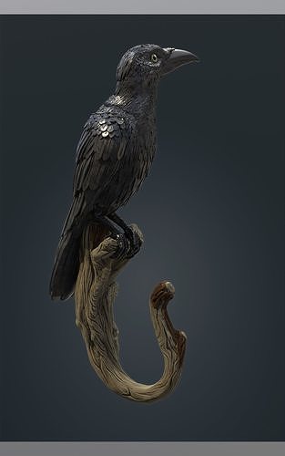 corbeau oiseau art animaux sculptures animal 3D print model - Mito3D