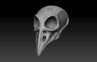 corbeau crâne halloween masque horreur effrayant casque costume cosplay 3d impression 3dprint 3dprinting mode 3d print model - Mito3D