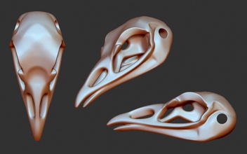 corbeau crâne 3dprint impression art charme panneaux logos bijoux colliers animal squelette imprimable bijou argent 3d print model - Mito3D