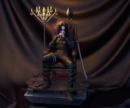 corvo on trono brandonlee 3dmodel i fumetti passatempo fai miniature figurine 3d print model - Mito3D