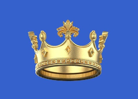 couronne Roi royalties Royal monarque impérial trône Royaume miniatures couronnes art sculptures bijoux or argent bague pendentif 3d print model - Mito3D