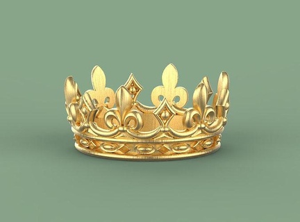 corona re royalty reale monarca imperiale trono regno miniature corone arte sculture gioielleria oro argento squillare pendente 3d print model - Mito3D