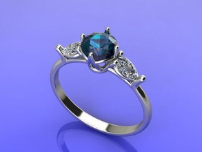 corona 2 pere gioielli originale solitaire brillante diamante di fidanzamento anello anelli 3d print model - Mito3D