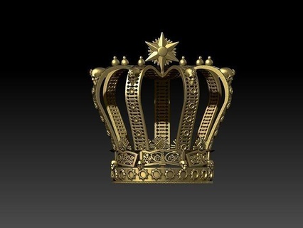 corona 3d stl modello pietre gioielleria oro stampabile re Regina arte sculture argento sterlina diamante squillare cavaliere moda bellezza statua gioiello platino 3d print model - Mito3D