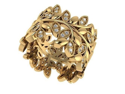 Krone Band Ring Schmuck Gold Silber druckbar Diamant Juwel Hochzeit Sterling Mode Halskette engagem Engagement Ringe 3d print model - Mito3D