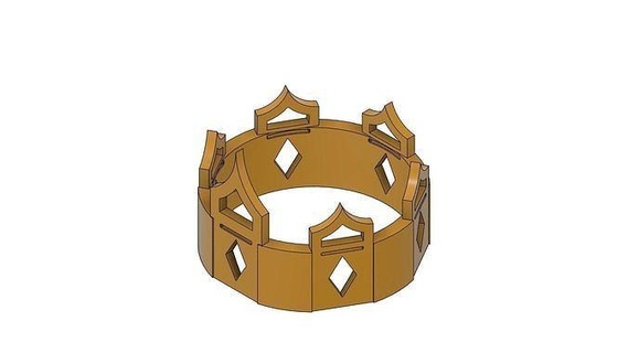 crown castle ring gold architecture house family printable diamond king queen head honor victory prince princess headdress reward championship love respect fashion 3d print model - Mito3D