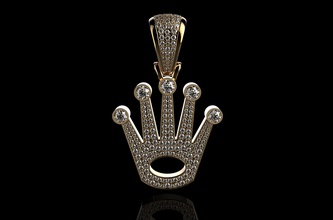 crown diamond pendant n2 jewelry silver sterling engagement jewel wedding necklace fashion beauty platinum brilliant sapphire ruby diamant gold pendants 3d print model - Mito3D