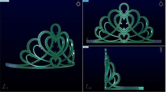 coroa diamantes joalheria ouro diamante imprimível prata gema moda Casamento real rainha Princesa jóias arte rei roupa platina Projeto 3d print model - Mito3D