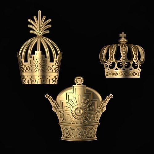 corona d'oro gioielleria oro argento collane 3D print model - Mito3D