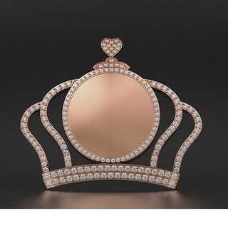 corona memoria pendente diamante brillante oro gioielleria giallo cad stampabile ciondoli 3d print model - Mito3D