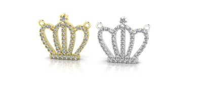 crown pendant jewelry diamonds gold diamond jewel roundcut jewellery precious 3dd special queen king 14k 18k 22k amaizing girl pendants 3d print model - Mito3D