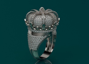 elizabeth taç yüzük gümüş altın yazdır takı düğün moda elmas yazdırılabilir yüzükler muhammed 3d print model - Mito3D