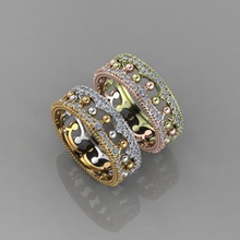 la couronne de l'anneau bijoux précieux le platine luxe shining gem pendentif or d'argent joyau diamant mode cadeau doigt brillant beauté boucle d'oreille les anneaux 3d print model - Mito3D