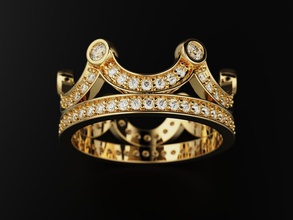 corona anillo tamaños joyería joya impresión 3dimpreso imprimible anillos diseño dorado Moda oro prototipos plata Boda 3d print model - Mito3D