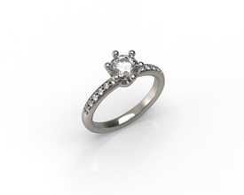 krone ring gold schmuck wertvoll facettierung ehe diamant hochzeit solitär silber formen königin ringe 3d print model - Mito3D