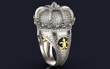 couronne bague bijoux or argent imprimable diamant mariage gemme engagement mode engagem Elizabeth 3d print model - Mito3D