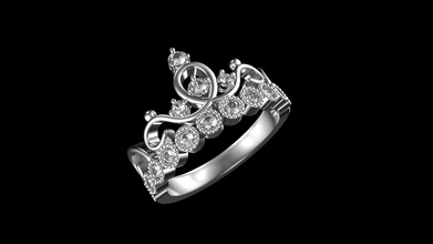 la couronne de l'anneau bijoux le diamant précieux mariage or gem vêtements d'argent pierre précieuse les anneaux 3d print model - Mito3D