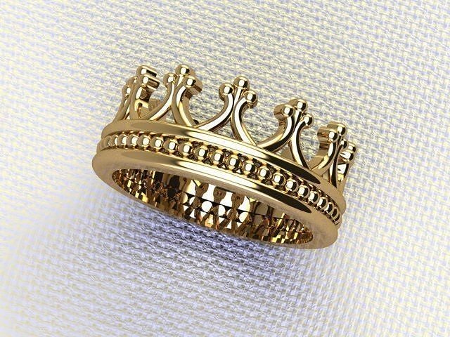 crown ring jewelry rings gold printable silver jewel fashion 3D print model - Mito3D