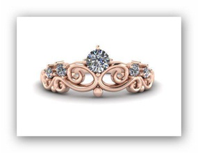 coroa anel jóias anéis jóia diamante o engajamento de casamento ouro 3d print model - Mito3D