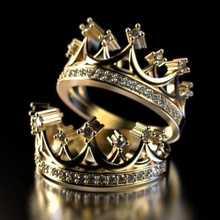 la corona del anillo joyería de oro lujo realeza plata imprimible sterling engagem diamante compromiso el boda moda y belleza platino 3d 3dmodel los anillos 3d print model - Mito3D