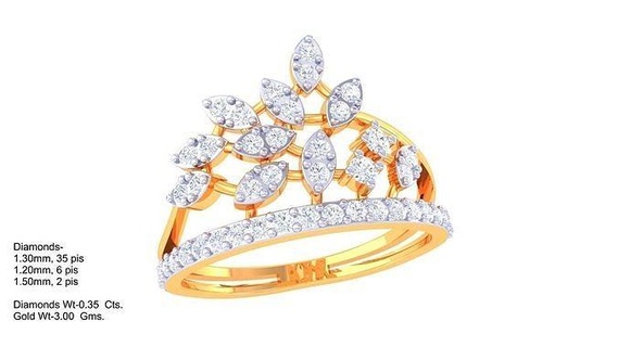 Krone Ring 40 Ringe Hochzeit Engagement Juwel Schmuck Diamant druckbar Gold Silber Platin Luxus wertvoll 3d print model - Mito3D