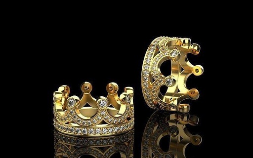 corona squillare 20mm korona re graff chopard chanel armani diamante stampabile oro anelli gioielleria nozze 3d print model - Mito3D