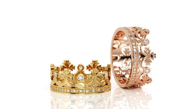 corona anello di banda r ba 0005 gioielli ciondolo 14k gioiello moda argento oro curve orecchino fidanzamento band brillante usa il canada europa matrimonio stampabile la anelli 3d print model - Mito3D