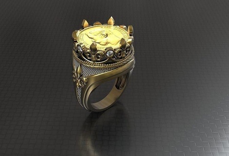 corona squillare moneta nikolay oro gioielleria gioiello argento nicholas stampabile moda arte passatempo santo pendente vecchio araldico giglio anelli 3d print model - Mito3D